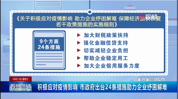 《关于积极应对疫情影响助力企业纾困解难保障经济加快恢复若干政策措施的实施细则》视频解读