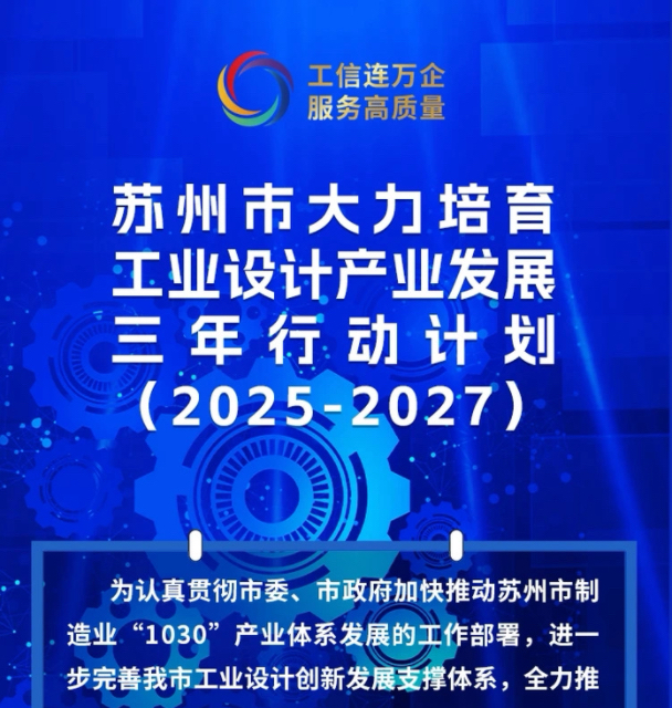 《苏州市大力培育工业设计产业发展三年行动计划（2025-2027）》图解