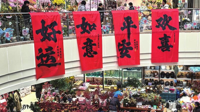 苏南花卉中心看花买花的市民络绎不绝