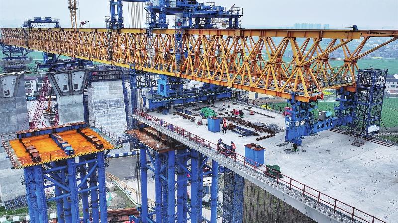 张靖皋长江大桥施工现场